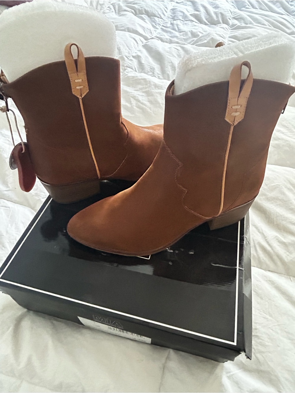MIA Tan Brown Suede Ankle Boots Womens size 8.5